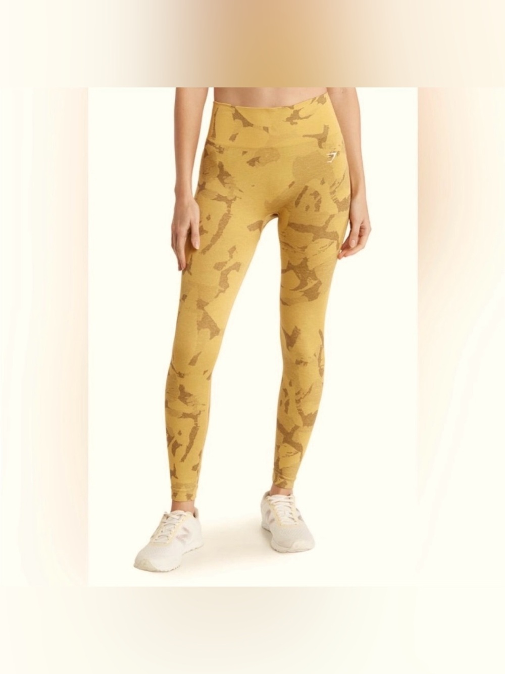 Gymshark Adapt Brown Tan Camo High Waist Scrunch Seamless Leggings Workout S